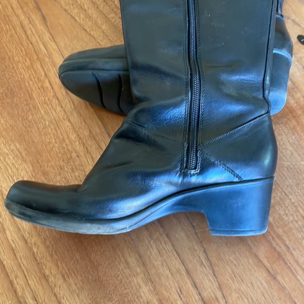 Women’s tall black Clarks boots
